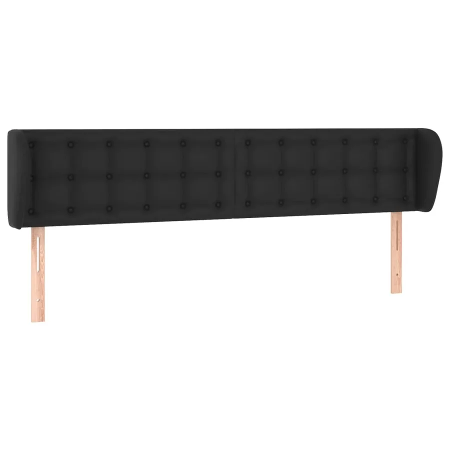 Tête de lit avec oreilles Noir 163x23x78/88 cm Similicuir - 2