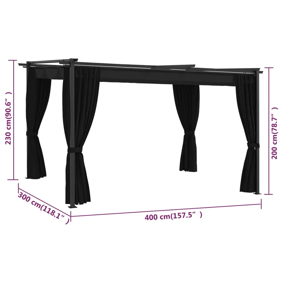 Belvédère 4x3 m Anthracite - 7
