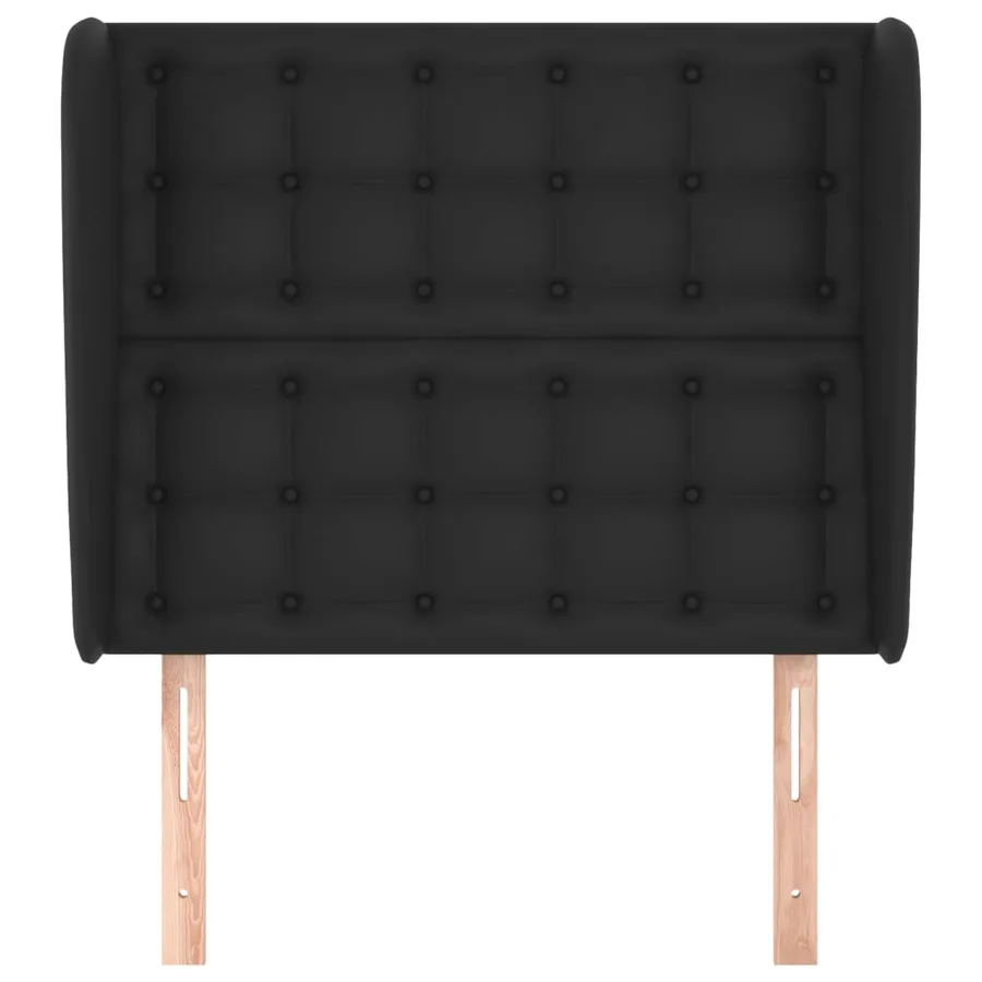 Tête de lit avec oreilles Noir 83x23x118/128 cm Similicuir - 3