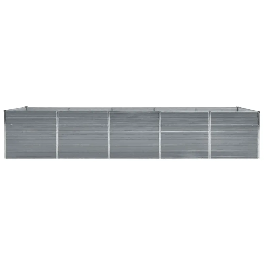 Lit surélevé de jardin Acier galvanisé 400x80x77 cm Gris - 3