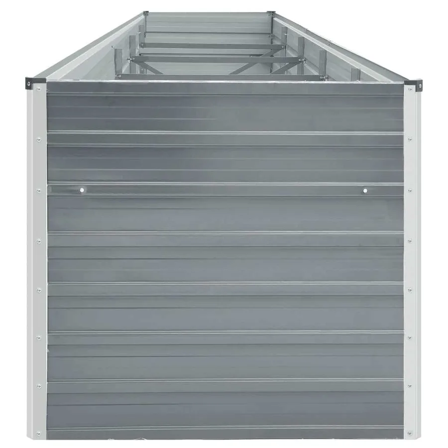 Lit surélevé de jardin Acier galvanisé 400x80x77 cm Gris - 4