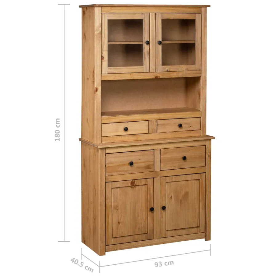 Buffet haut 93x40,5x180 cm Pin Gamme Panama - 7