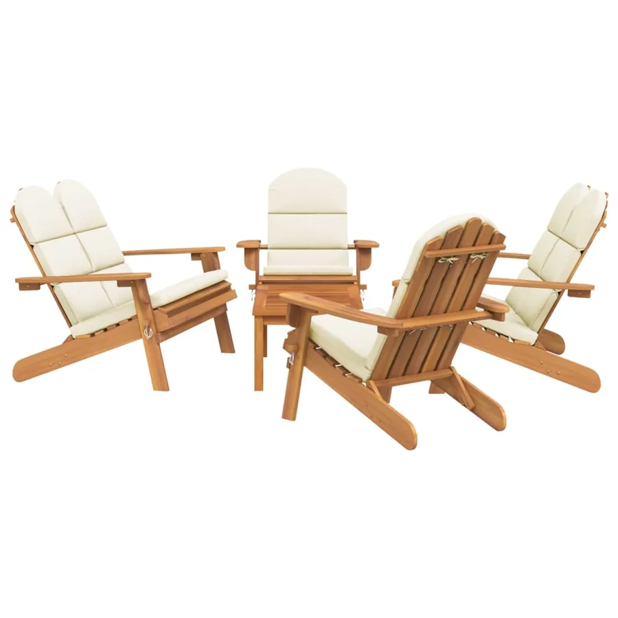 Ensemble de salon de jardin Adirondack 5 pcs bois acacia solide - 3