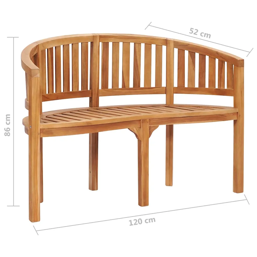 Salon de jardin 3 pcs en forme de banane Bois de teck solide - 10