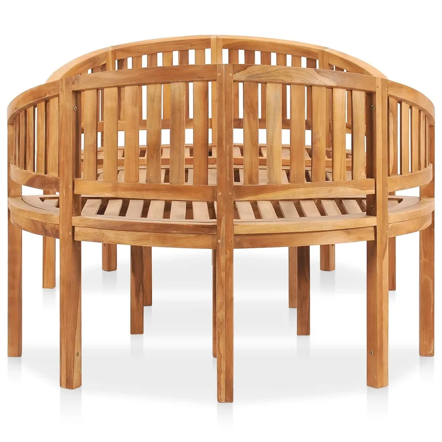 Salon de jardin 3 pcs en forme de banane Bois de teck solide - 3