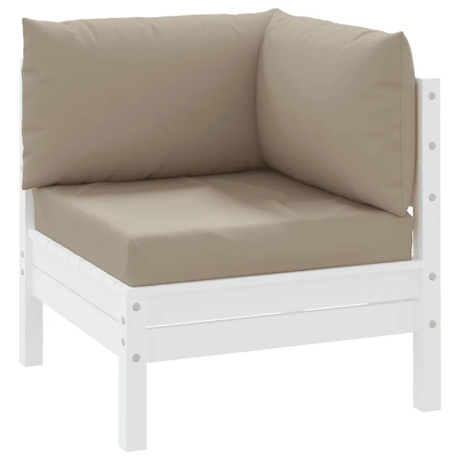 Coussins de palette lot de 3 taupe tissu oxford - 3