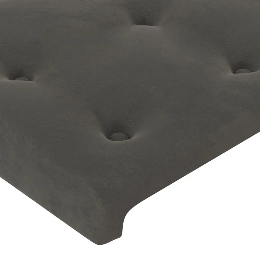 Sommier à lattes de lit avec matelas et LED Gris foncé 90x200cm - 8