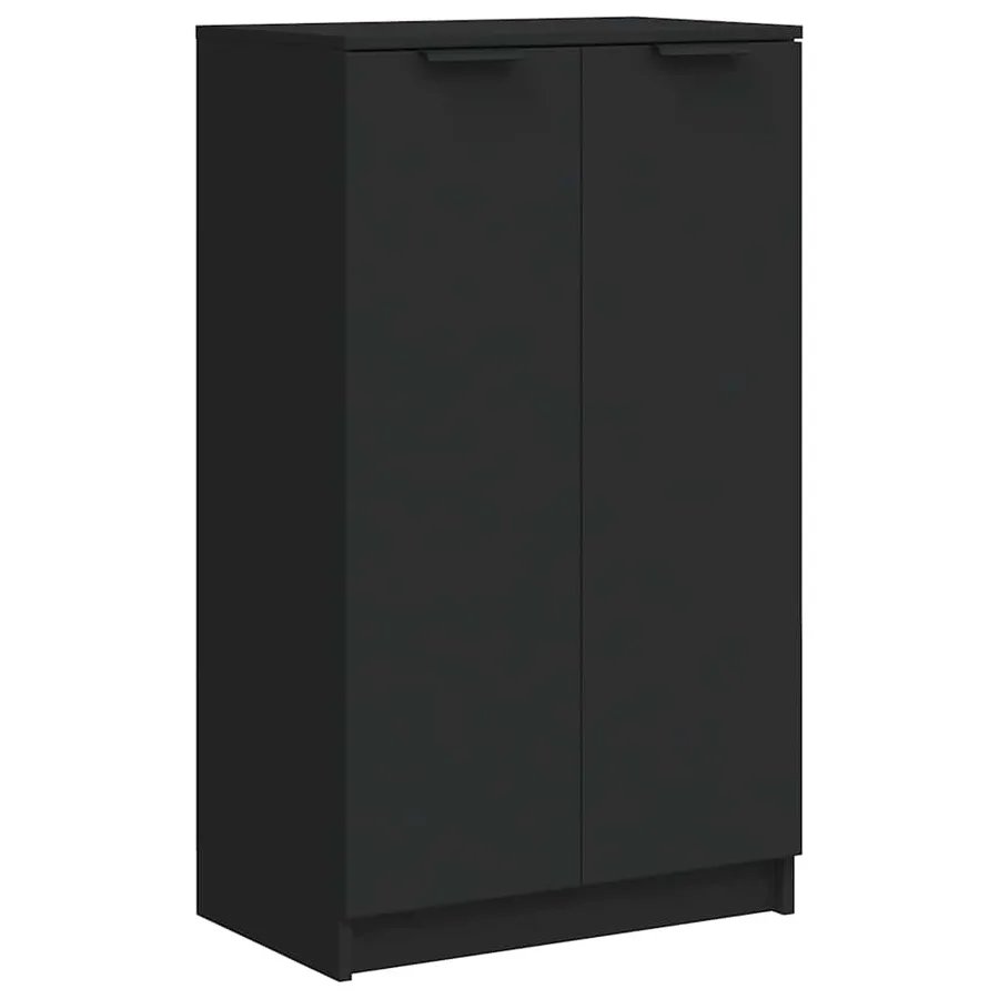 Armoire à chaussures noir 59x35x100 cm bois d'ingénierie - 2