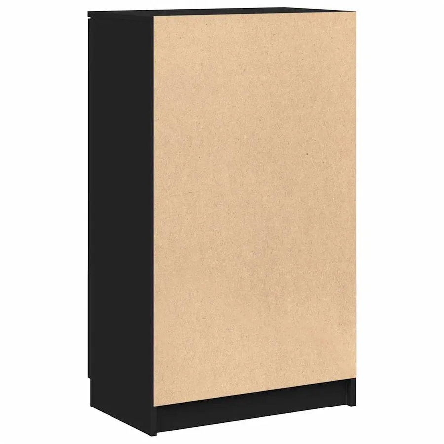 Armoire à chaussures noir 59x35x100 cm bois d'ingénierie - 6
