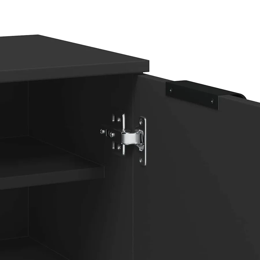 Armoire à chaussures noir 59x35x100 cm bois d'ingénierie - 8
