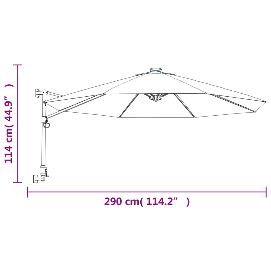 Parasol mural jaune 290 cm - 8