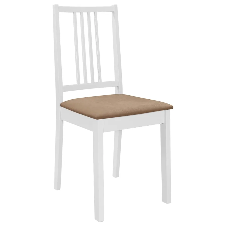 Chaises à manger avec coussins lot de 6 blanc bois solide - 2