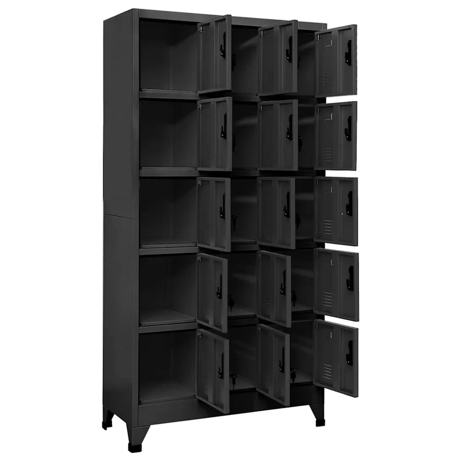 Armoire à casiers Anthracite 90x40x180 cm Acier - 3