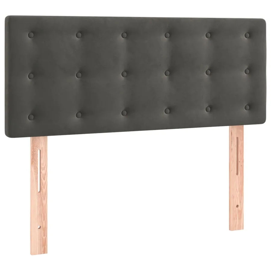 Sommier à lattes de lit et matelas Gris foncé 90x200 cm Velours - 6