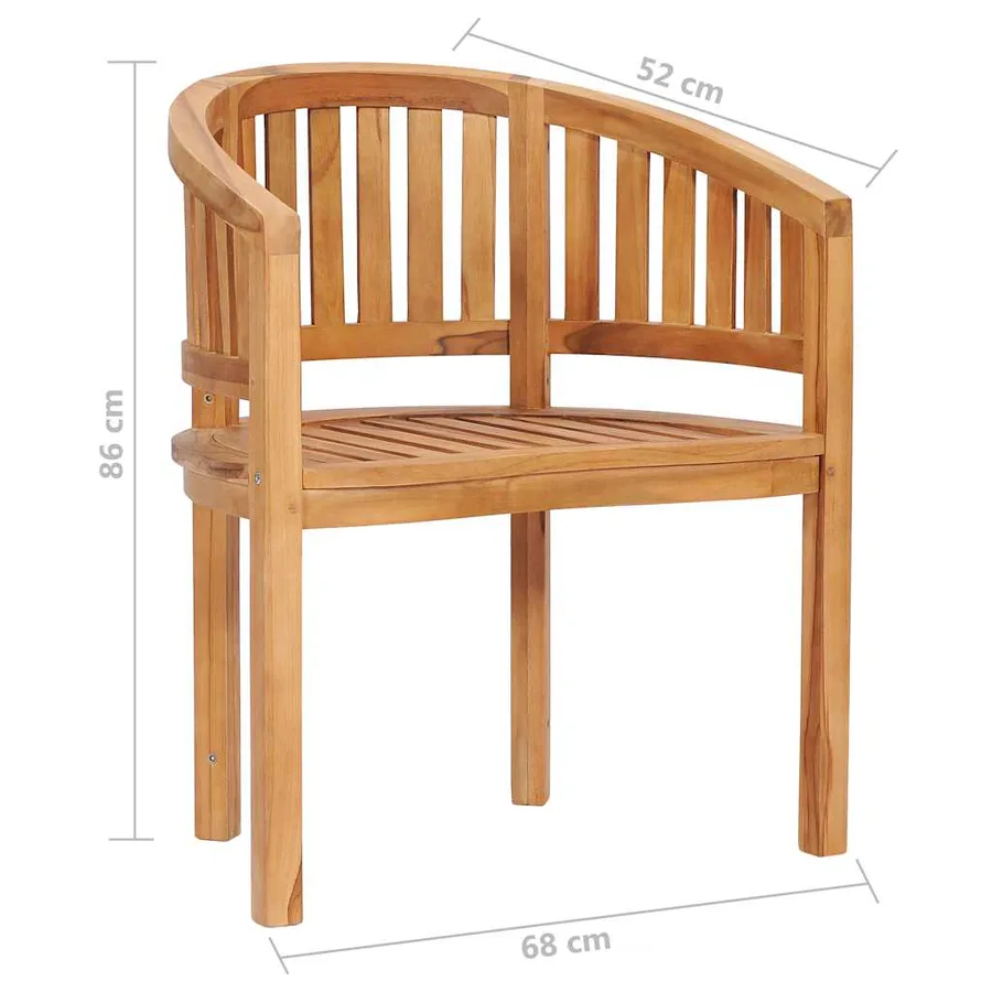 Salon de jardin 5 pcs en forme de banane Bois de teck solide - 13