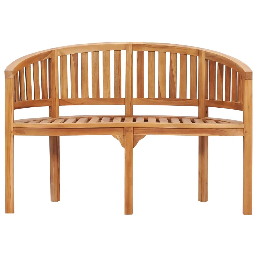 Salon de jardin 5 pcs en forme de banane Bois de teck solide - 7