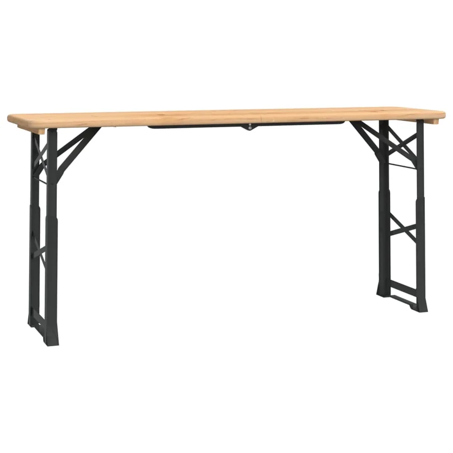 Table à bière pliable 170x50x75/105 cm bois massif de sapin - 2