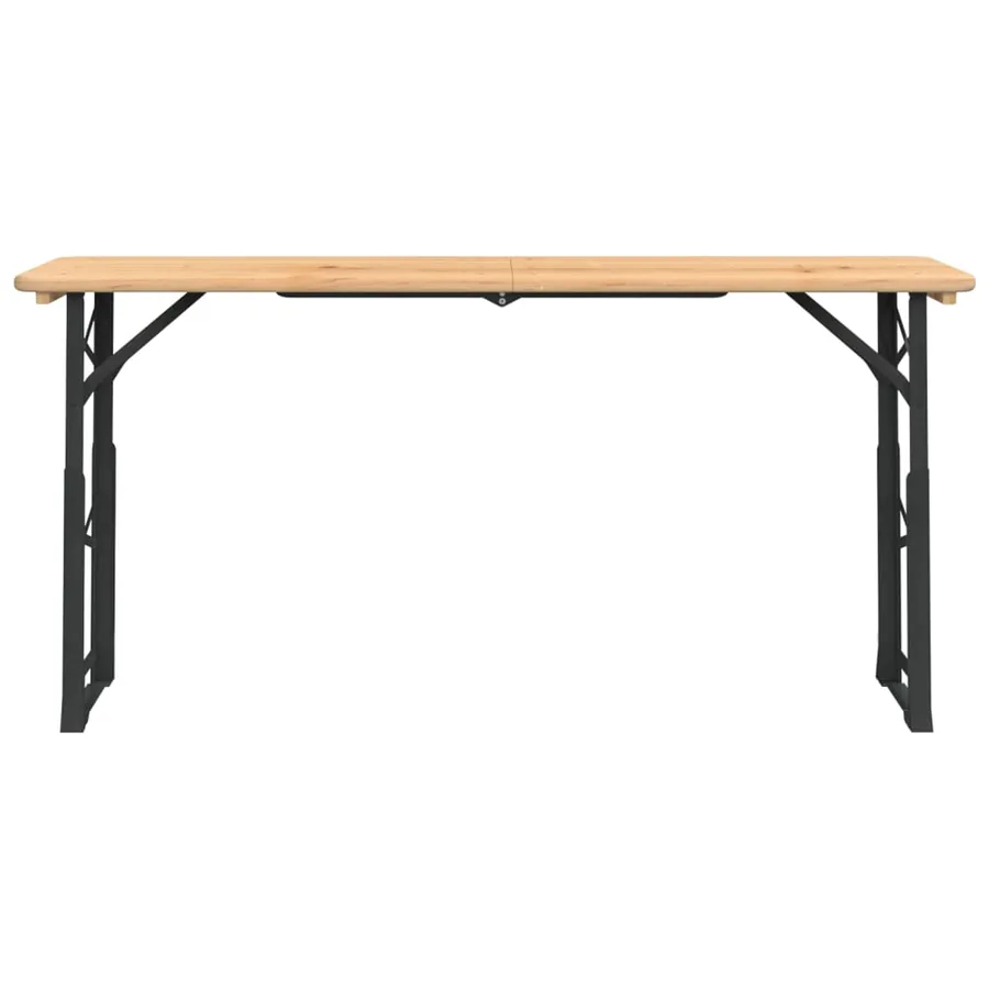 Table à bière pliable 170x50x75/105 cm bois massif de sapin - 3