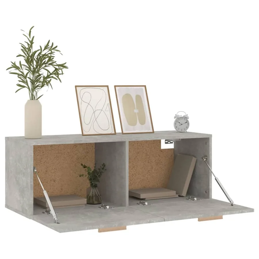 Armoire murale Gris béton 100x36,5x35 cm Bois d'ingénierie - 4
