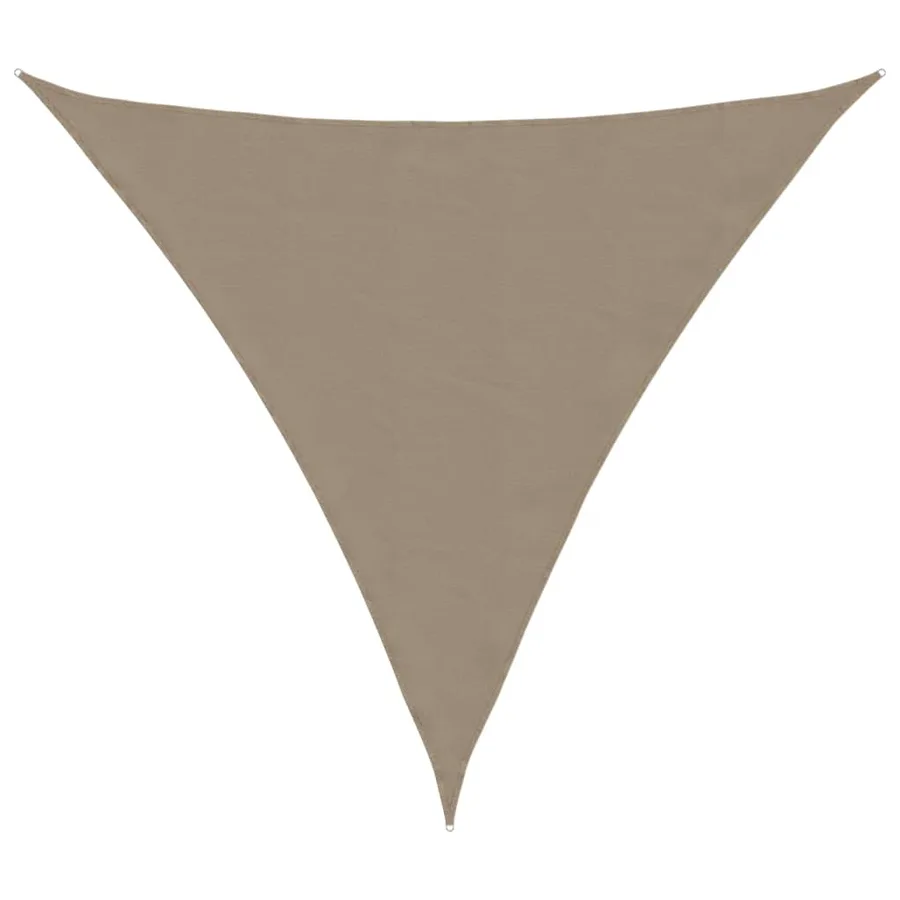 Voile de parasol tissu oxford triangulaire 4x4x4 m taupe - 2
