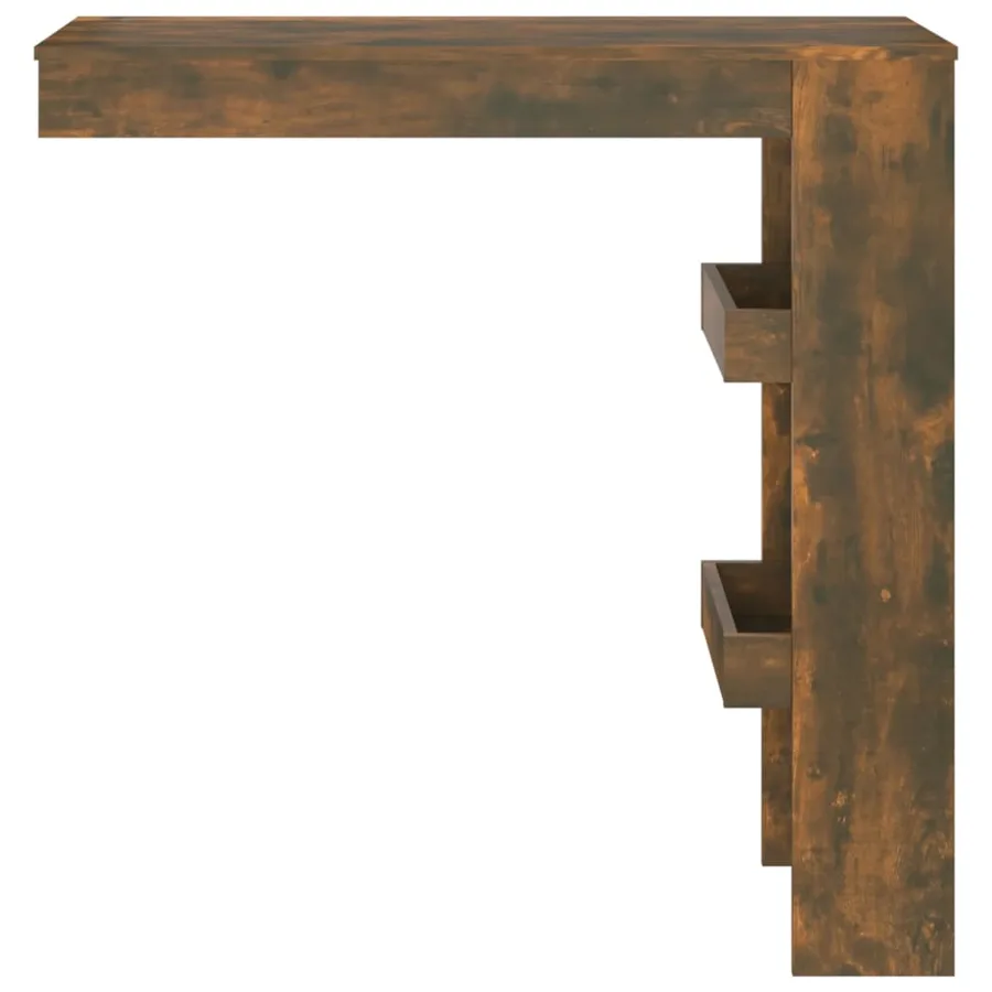Table de bar murale Chêne fumé 102x45x103,5cm Bois d'ingénierie - 3
