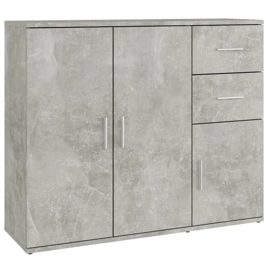 Buffet Gris béton 91x29,5x75 cm Bois d'ingénierie - 2