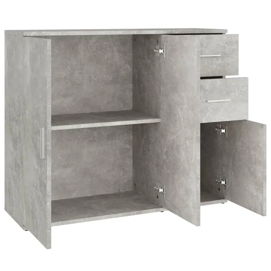 Buffet Gris béton 91x29,5x75 cm Bois d'ingénierie - 8