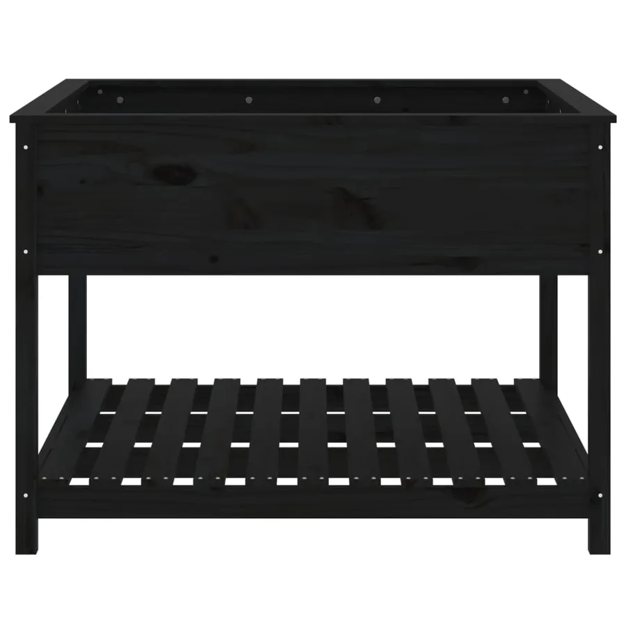 Jardinière et étagère Noir 111,5x111,5x81 cm Bois massif de pin - 5