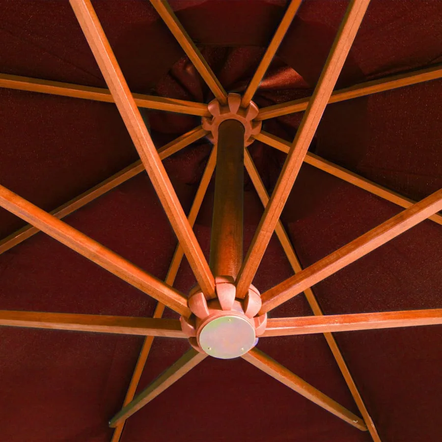 Parasol de jardin suspendu avec mât terre cuite bois de sapin - 5