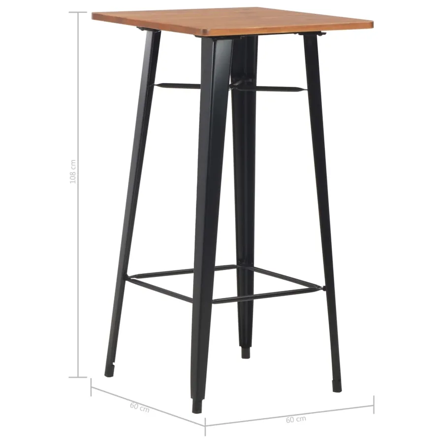 Mobilier de bar 3 pcs Acier Noir - 13