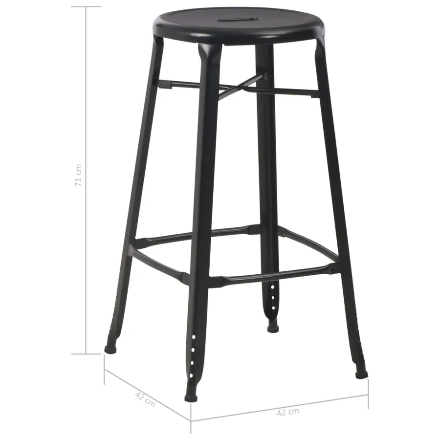 Mobilier de bar 3 pcs Acier Noir - 14