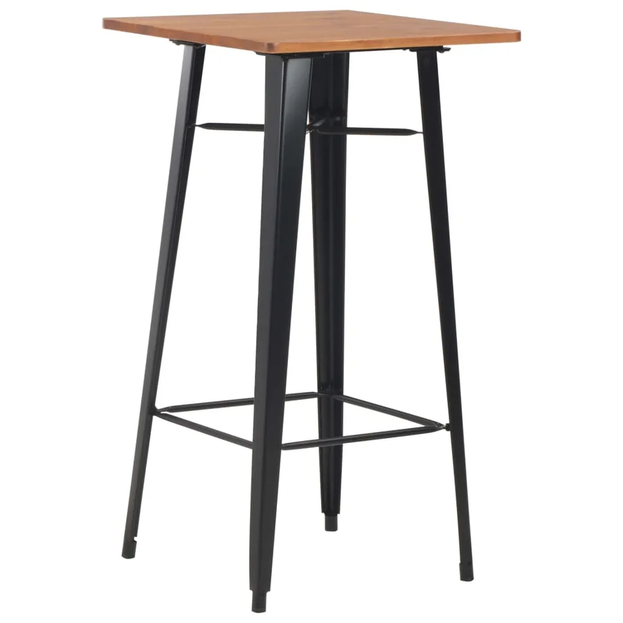 Mobilier de bar 3 pcs Acier Noir - 2