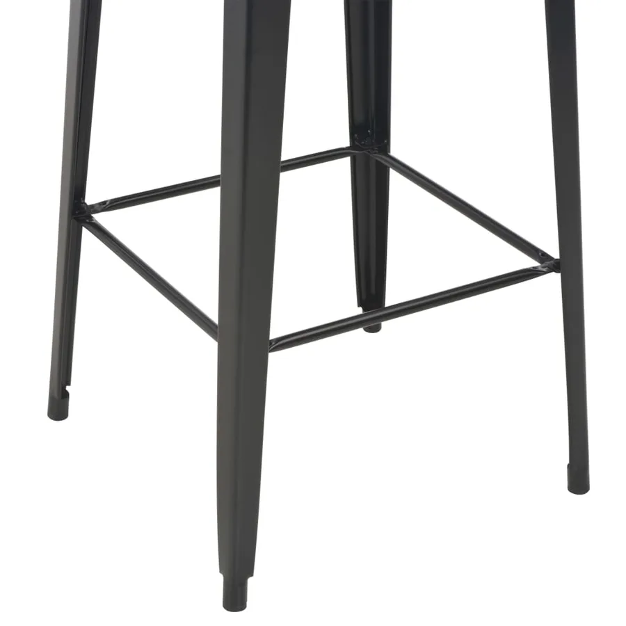 Mobilier de bar 3 pcs Acier Noir - 6