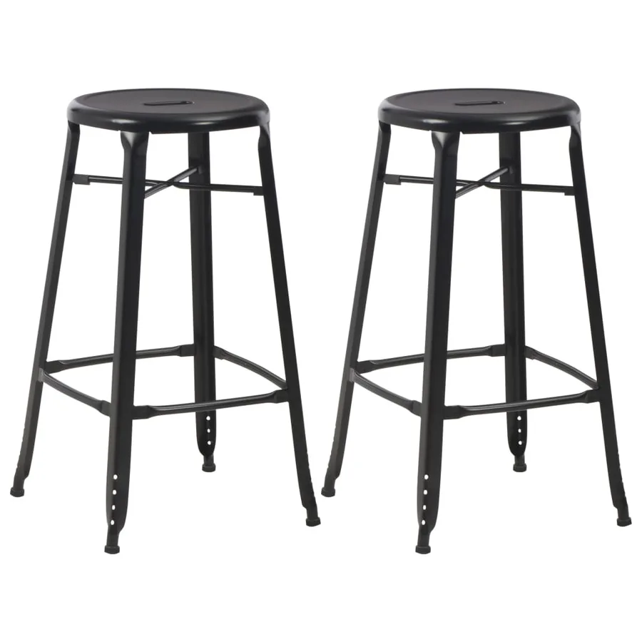 Mobilier de bar 3 pcs Acier Noir - 7