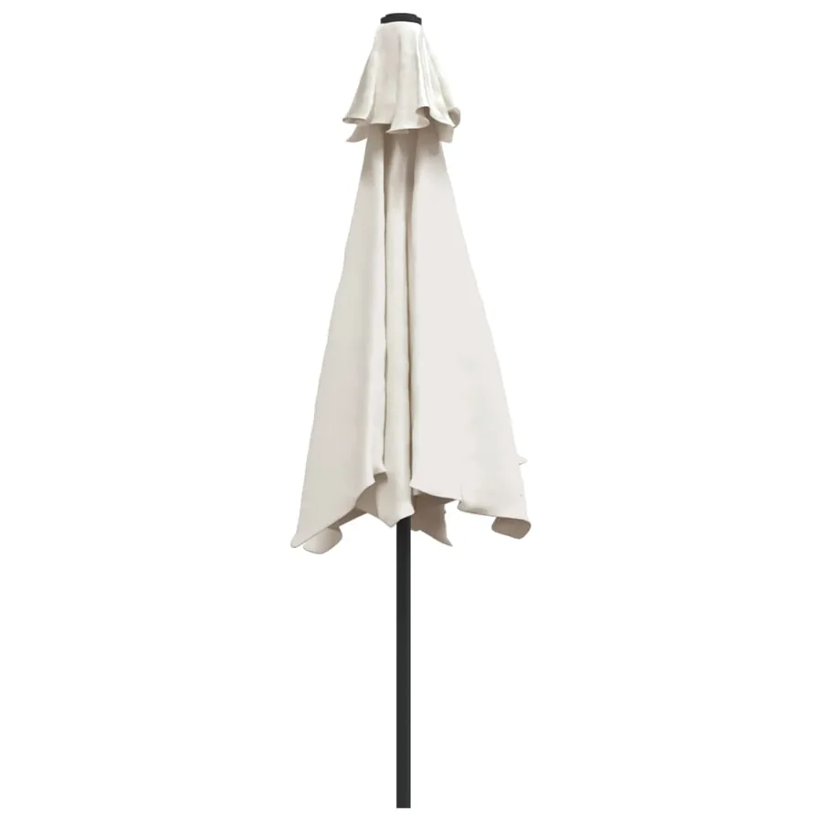 Parasol de jardin en porte-à-faux avec LED 3 m blanc sable - 6