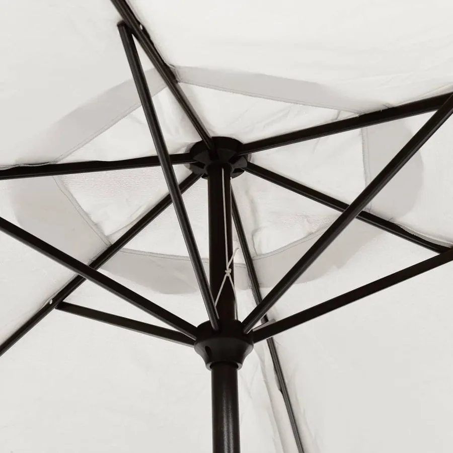 Parasol de jardin en porte-à-faux avec LED 3 m blanc sable - 7