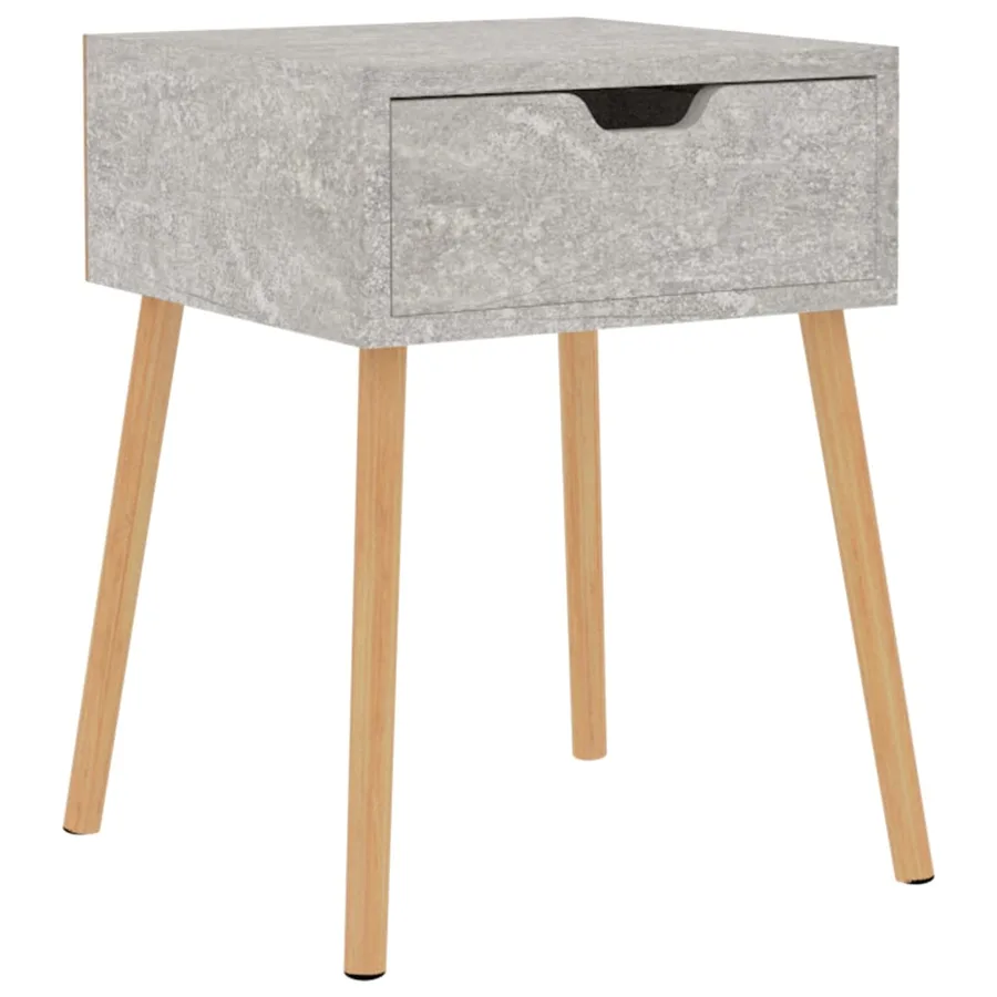 Table de chevet Gris béton 40x40x56 cm Bois d'ingénierie - 2