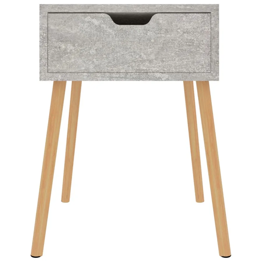 Table de chevet Gris béton 40x40x56 cm Bois d'ingénierie - 3