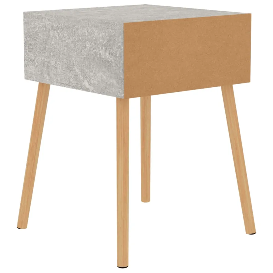 Table de chevet Gris béton 40x40x56 cm Bois d'ingénierie - 5