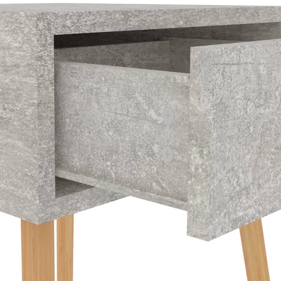Table de chevet Gris béton 40x40x56 cm Bois d'ingénierie - 8