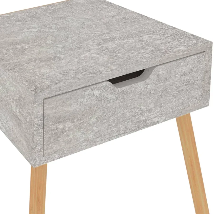 Table de chevet Gris béton 40x40x56 cm Bois d'ingénierie - 9