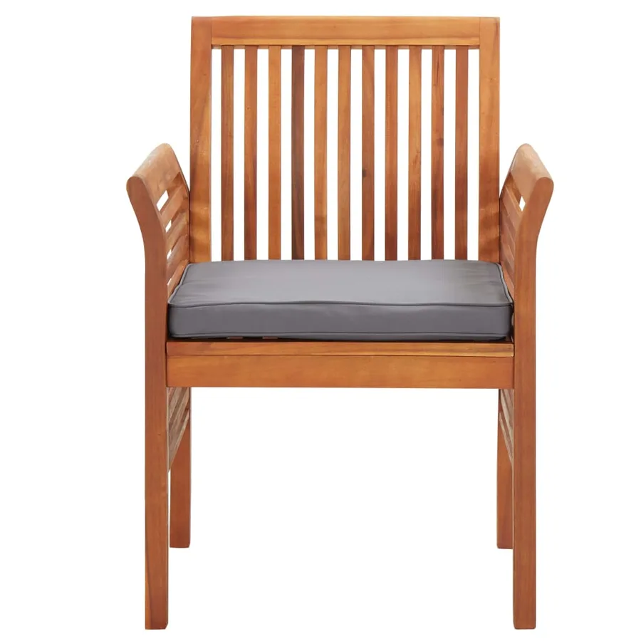 Chaise à dîner de jardin avec coussin Bois d'acacia massif - 2