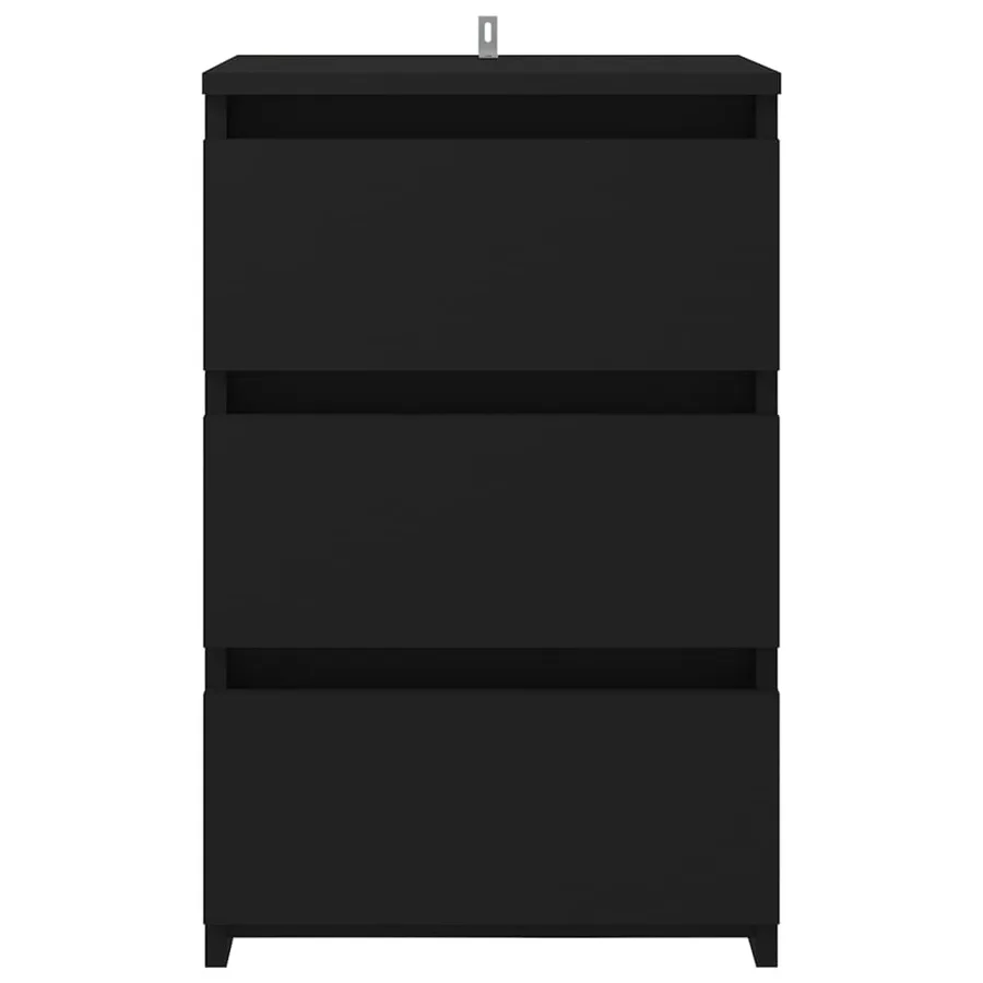 Table de chevet noir 40x35x62,5 cm bois d'ingénierie - 3