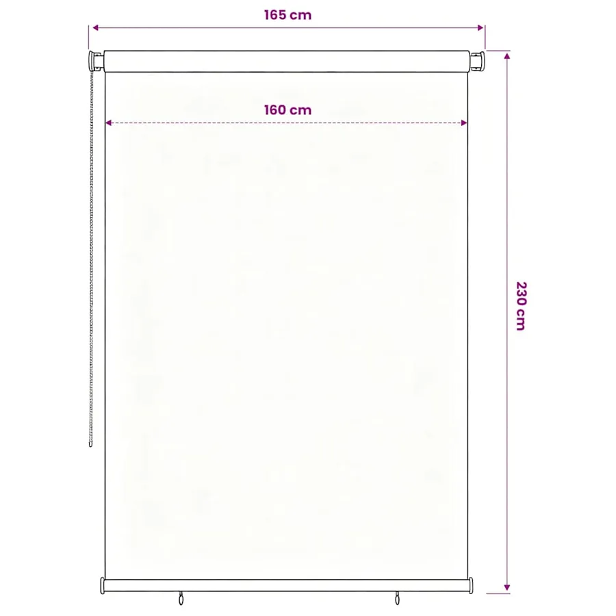 Store roulant d'extérieur 165 (l) x 230 (H) cm noir - 6