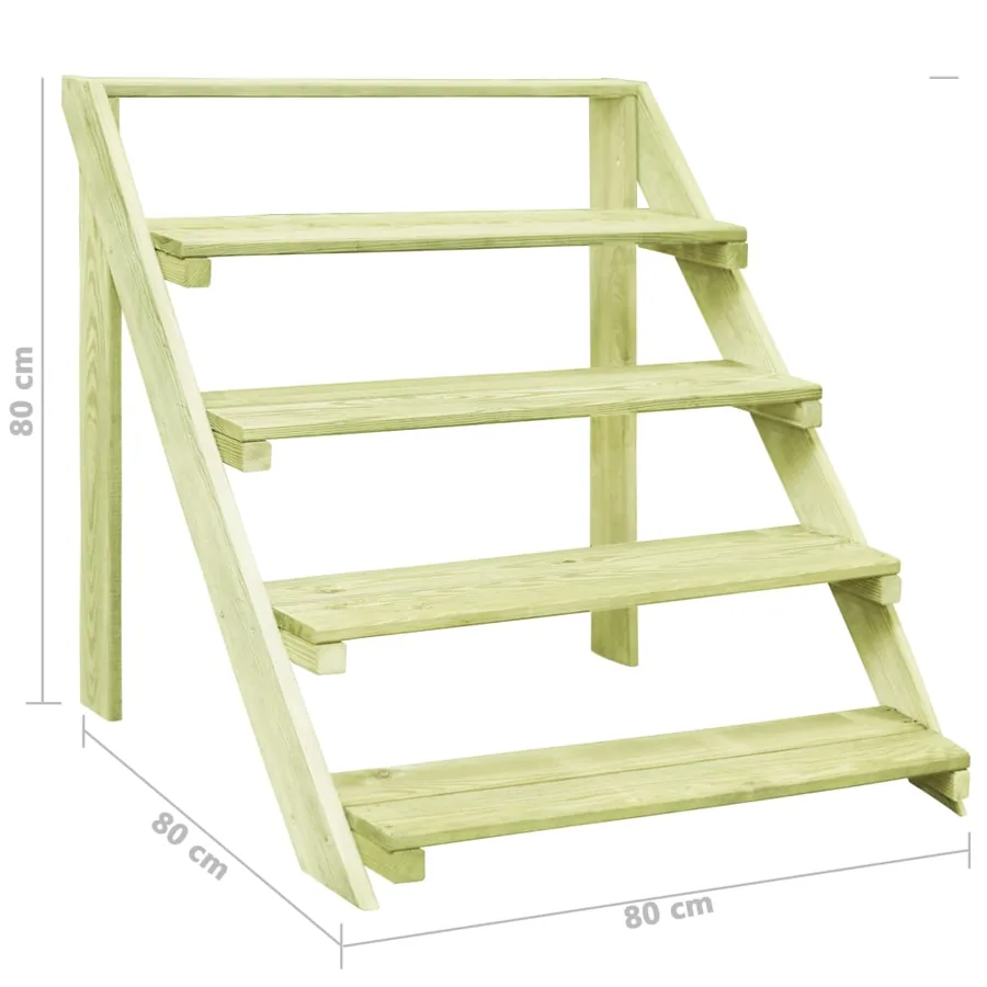 Support de jardinière 80x80x80 cm Bois de pin imprégné - 6
