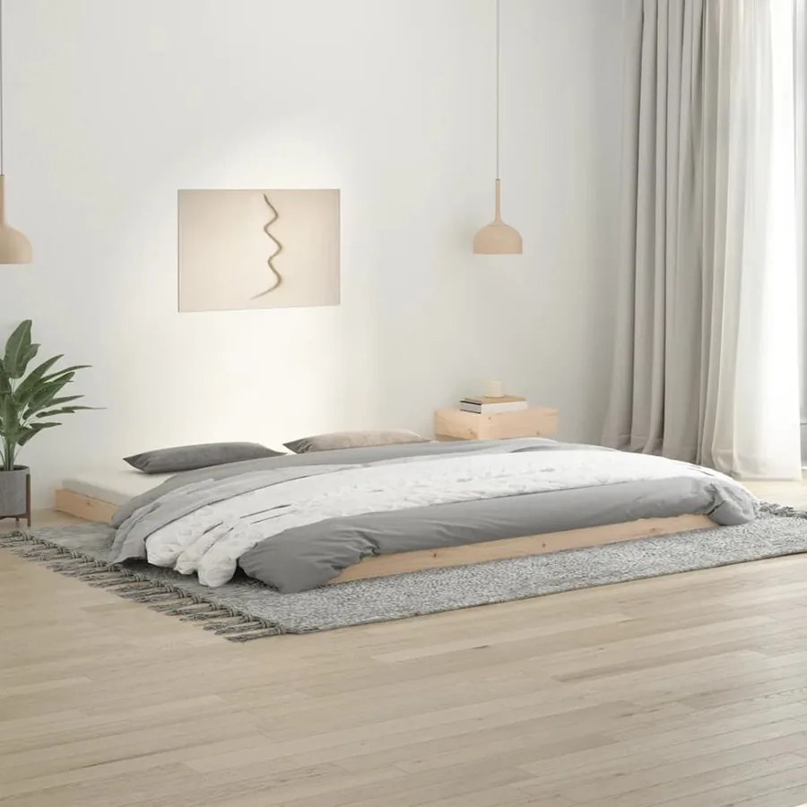 Cadre de lit sans matelas 200x200 cm bois massif de pin