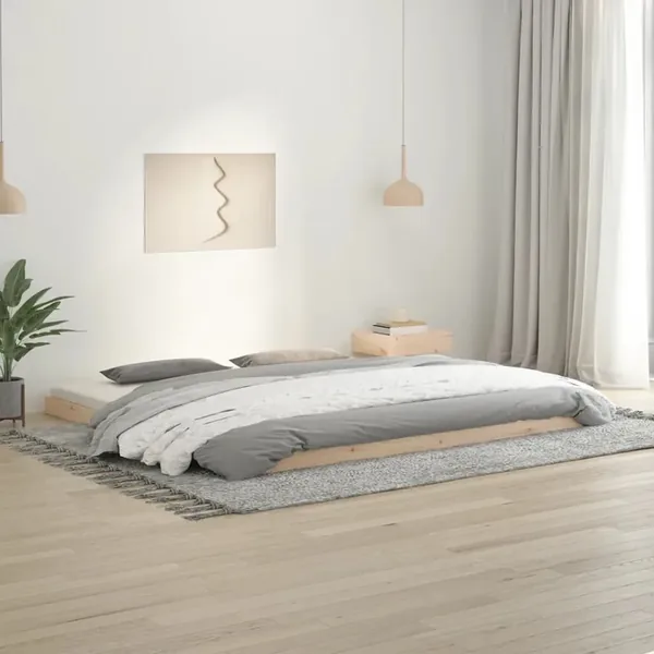 Cadre de lit sans matelas 200x200 cm bois massif de pin