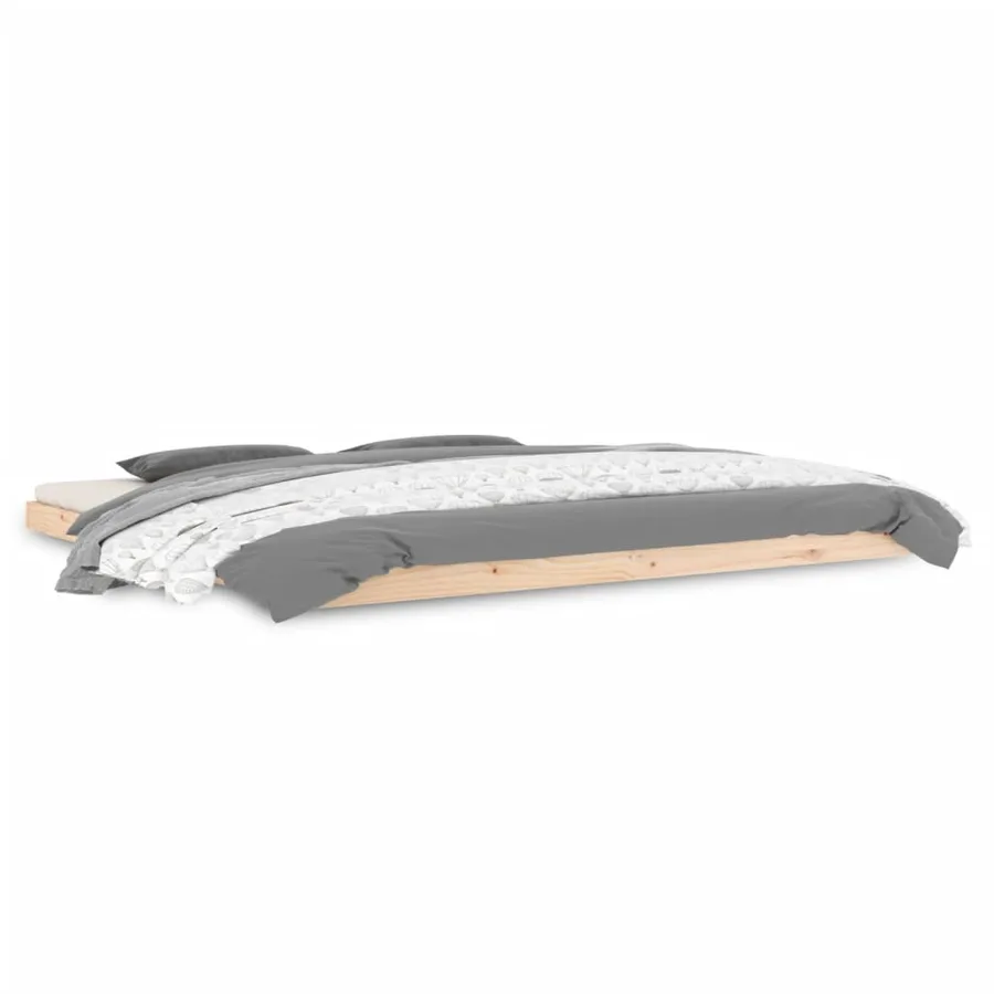 Cadre de lit sans matelas 200x200 cm bois massif de pin - 2