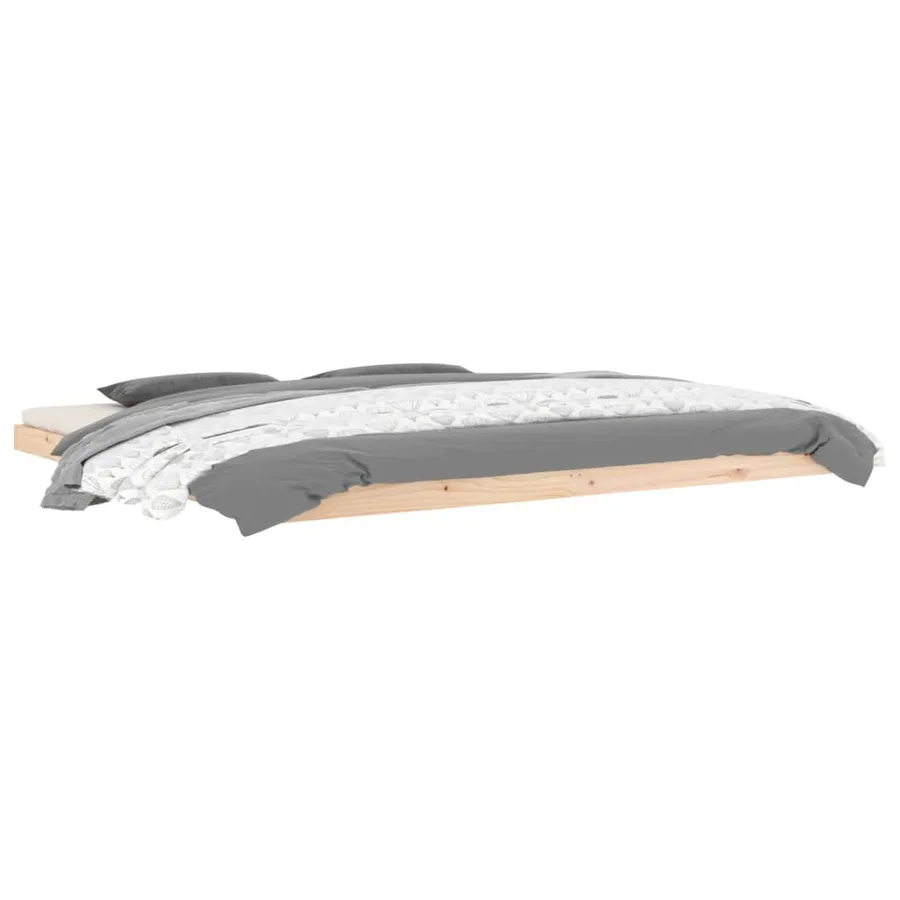 Cadre de lit sans matelas 200x200 cm bois massif de pin - 3
