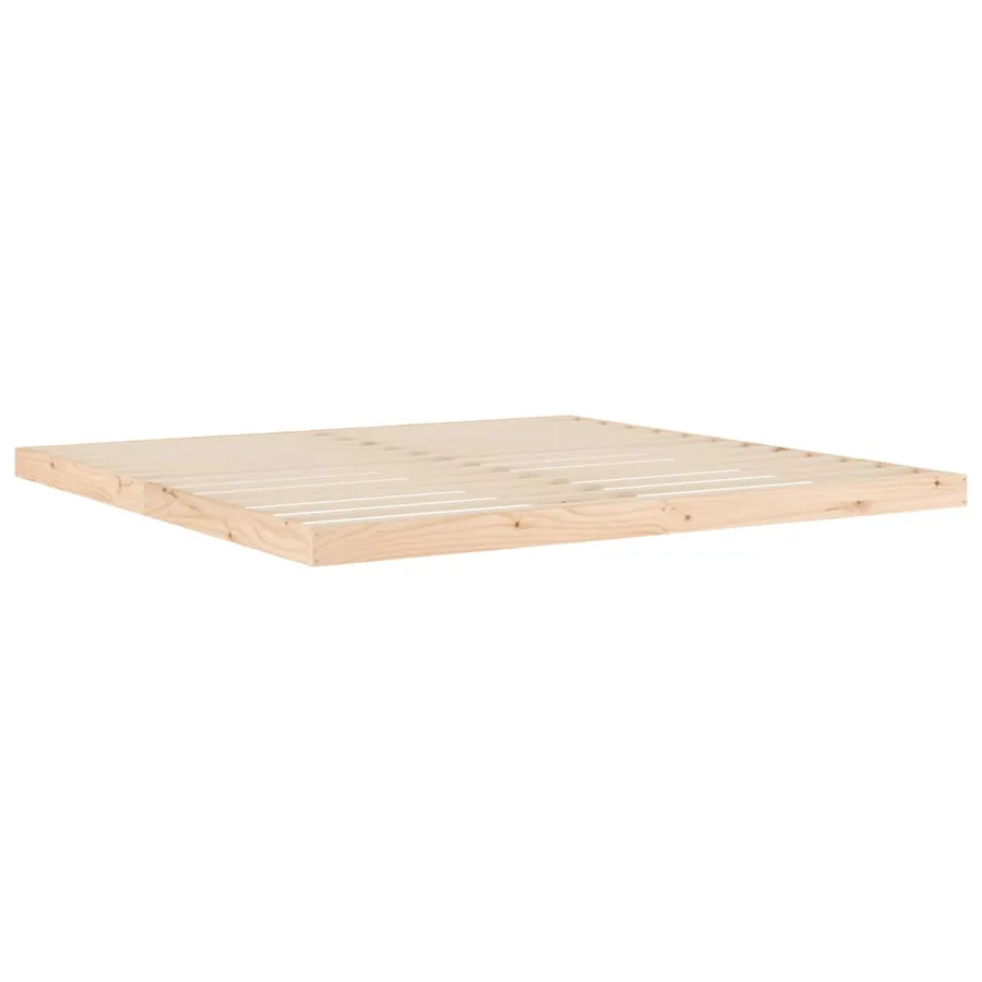 Cadre de lit sans matelas 200x200 cm bois massif de pin - 4